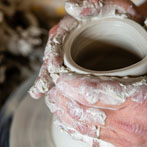 Daniel Boyle at work in his pottery 2019
